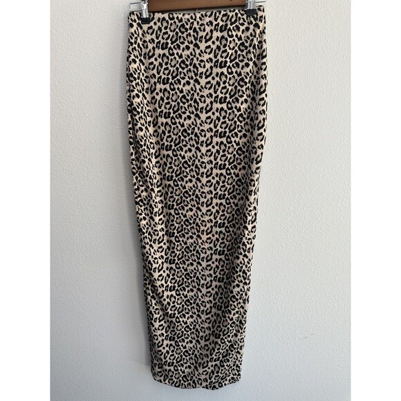 Fashion Nova leopard Animal Print long Maxi skirt M Column skirt - Picture 5 of 6